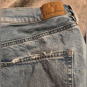 American Eagle Highest Waist Baggy Straight Jean Washed Blue